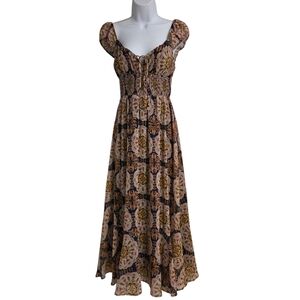 Hutch Medallion Tile Print Maxi Dress- XS